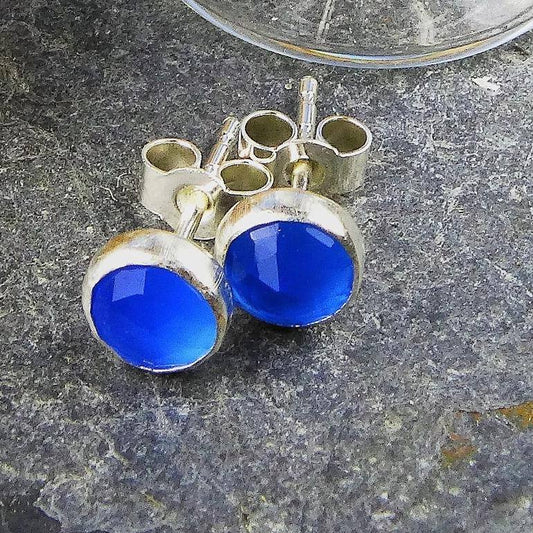 Blue gemstone stud earrings | Earrings | Louella Jewellery