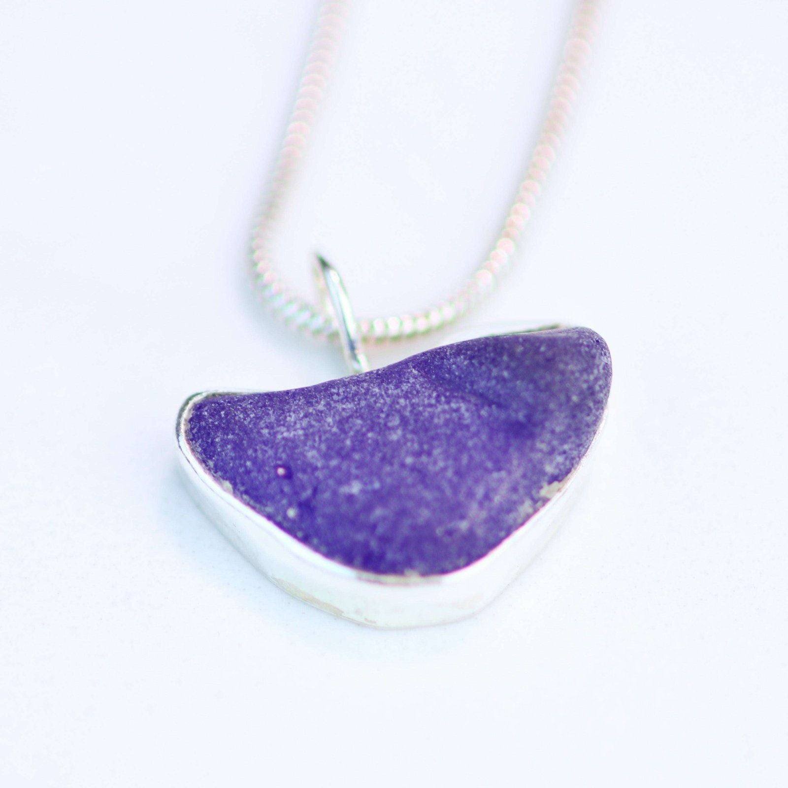 Blue sea glass pendant | Necklace | Louella Jewellery