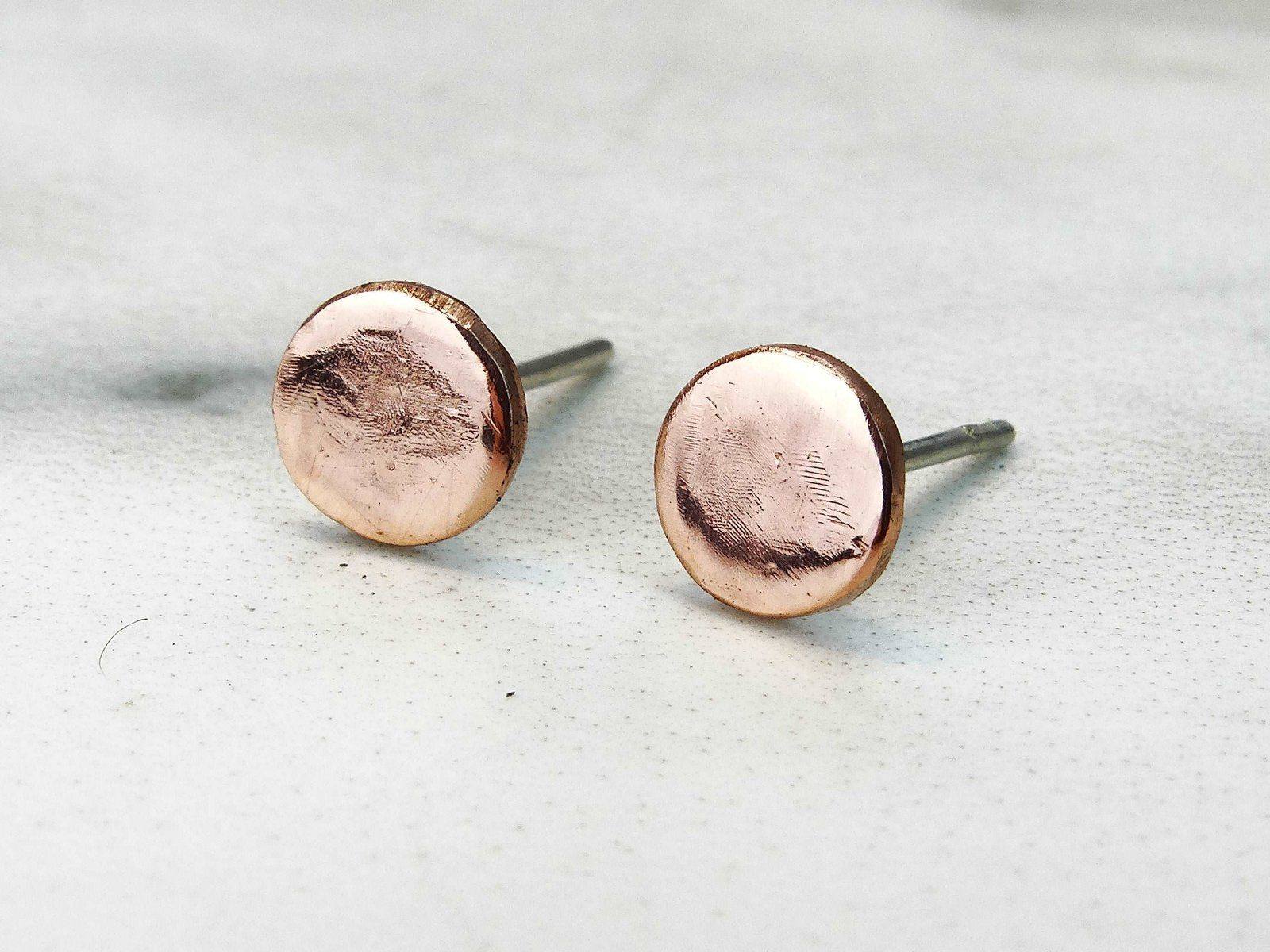 Copper stud earrings | Earrings | Louella Jewellery