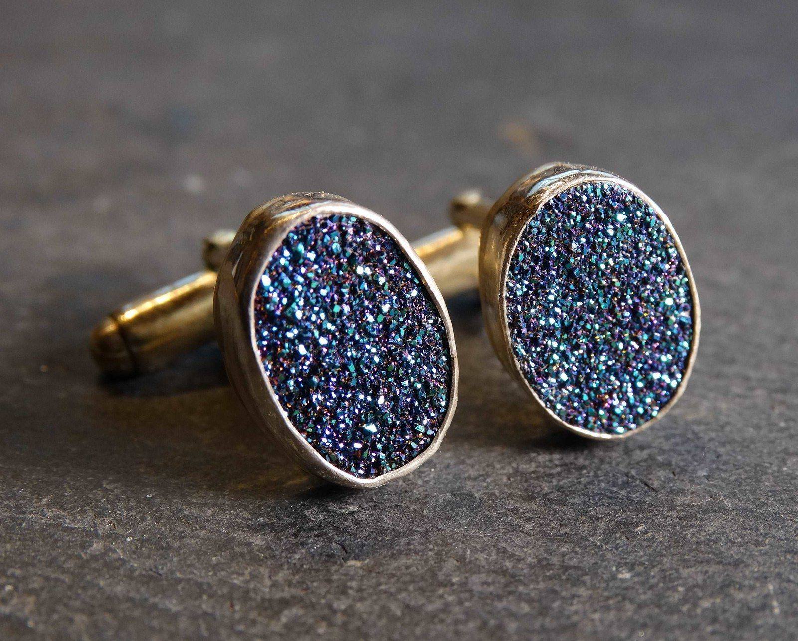 Druzy cuff-links | cuff links | Louella Jewellery