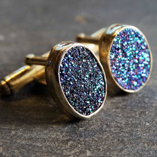 Druzy cuff-links | cuff links | Louella Jewellery