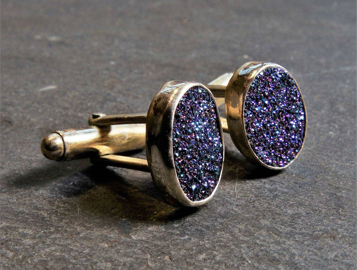 Druzy cuff-links | cuff links | Louella Jewellery