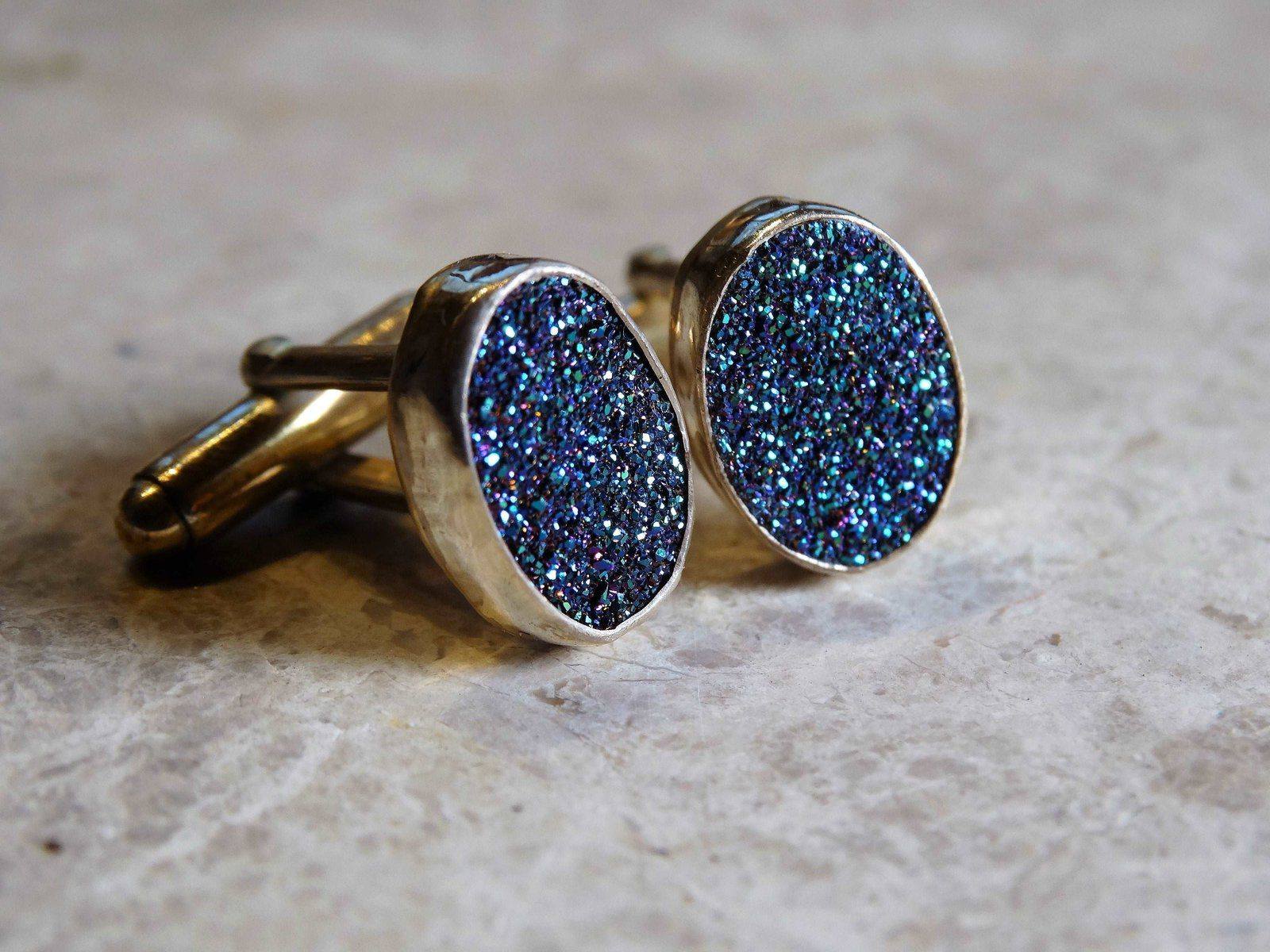 Druzy cuff-links | cuff links | Louella Jewellery