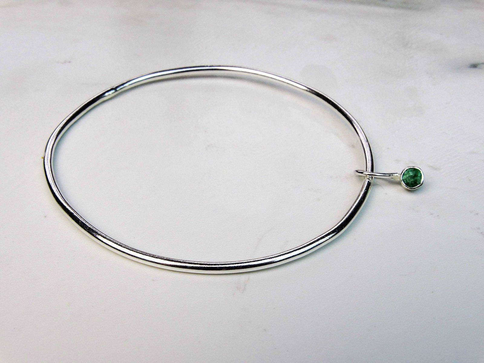 Emerald bangle - May birthstone | Bangles | Louella Jewellery