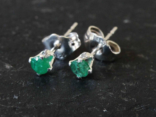 Emerald stud earrings - May birthstone | Earrings | Louella Jewellery