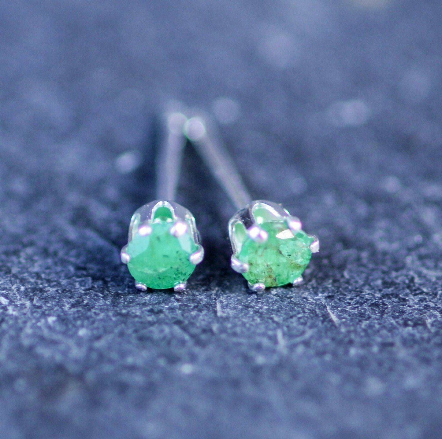 Emerald stud earrings - May birthstone | Earrings | Louella Jewellery