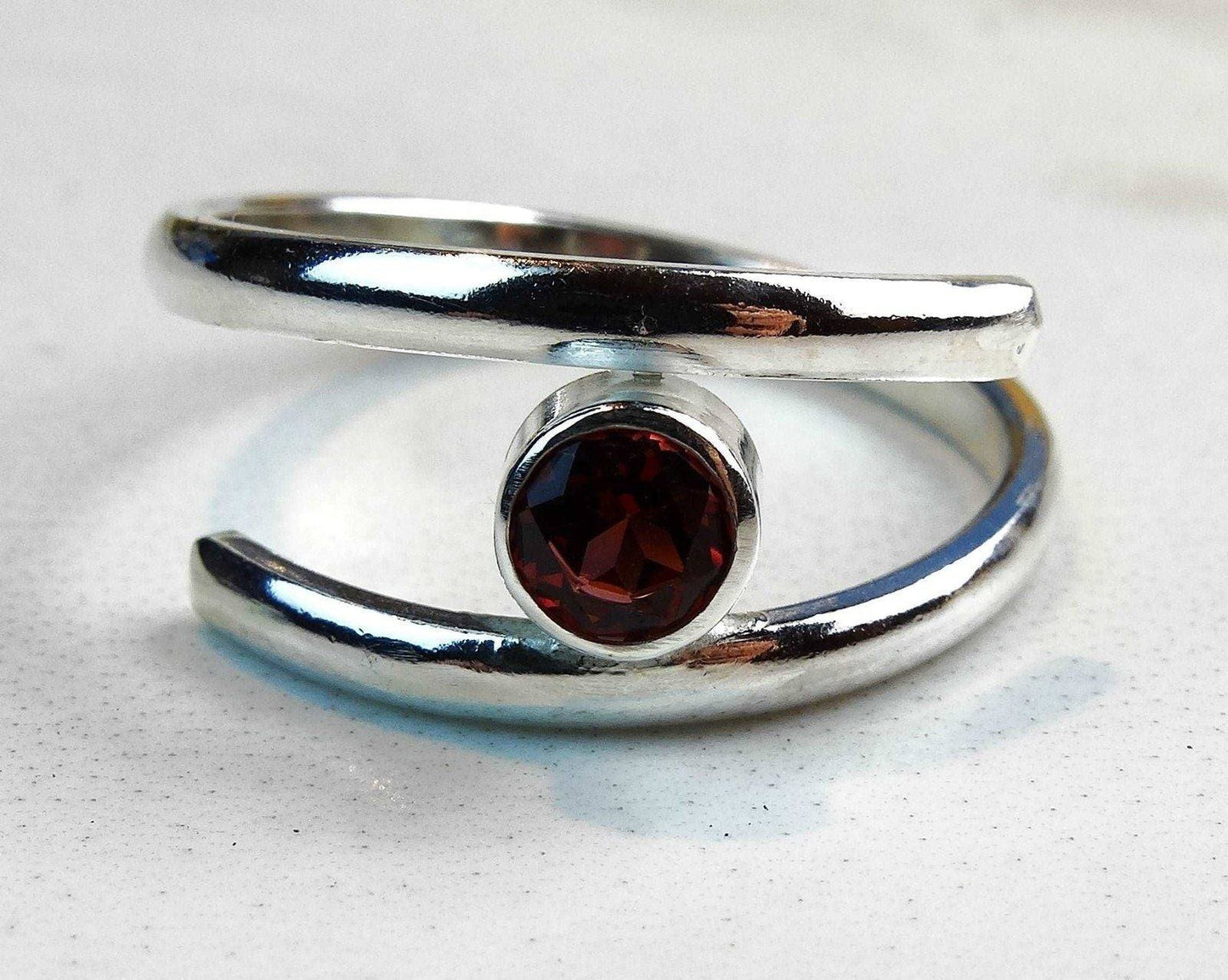 Garnet adjustable ring - January birthstone | Ring | Louella Jewellery