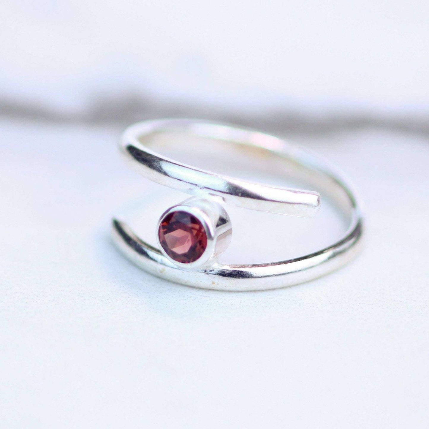 Garnet adjustable ring - January birthstone | Ring | Louella Jewellery