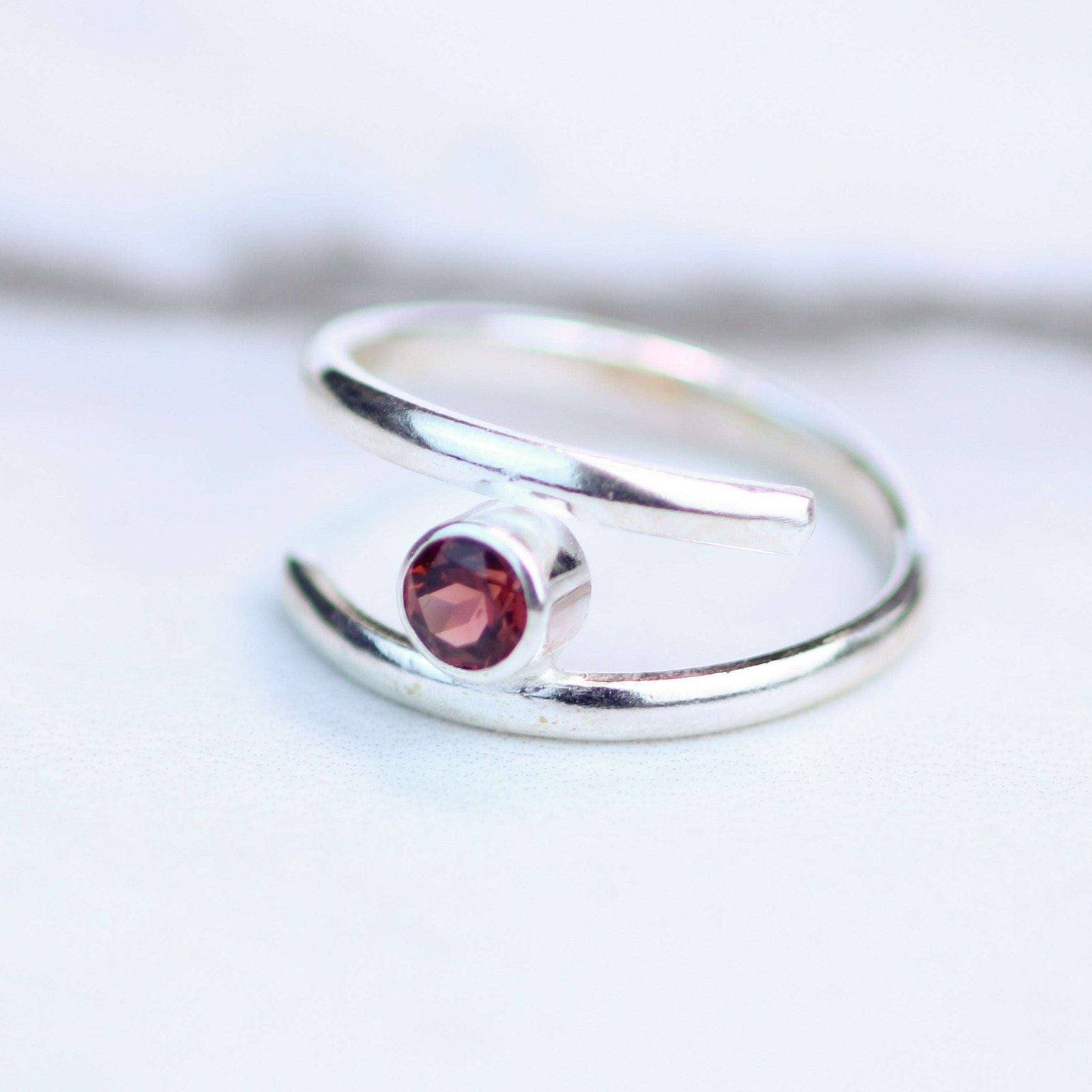 Garnet adjustable ring - January birthstone | Ring | Louella Jewellery
