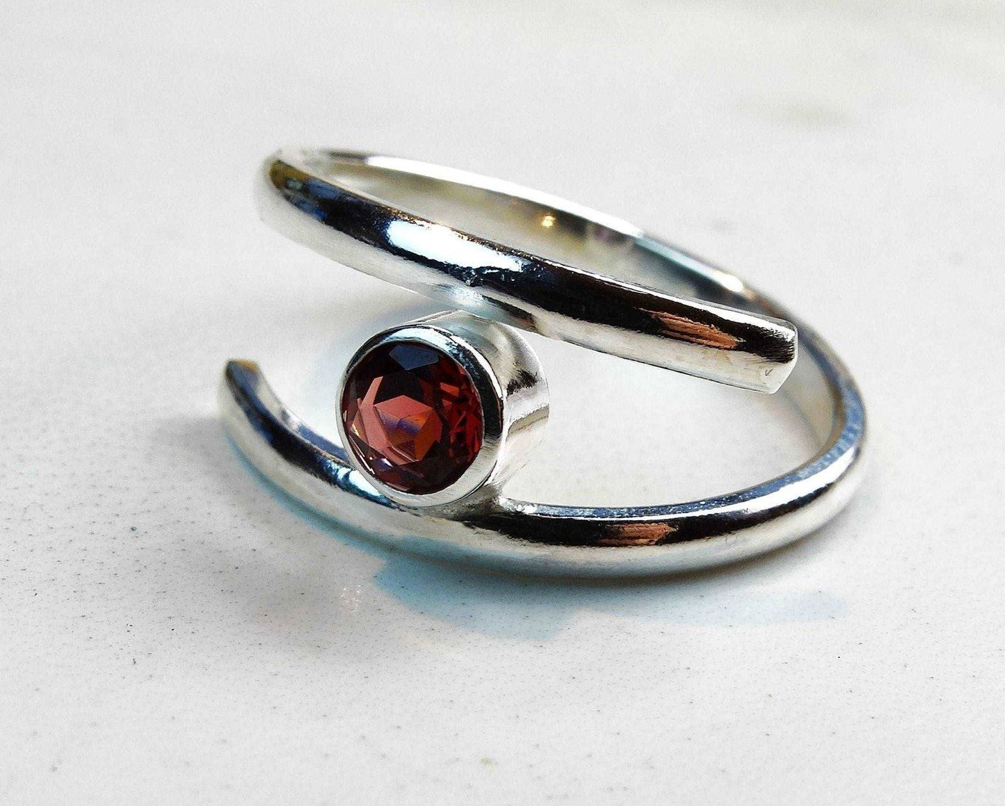 Garnet adjustable ring - January birthstone | Ring | Louella Jewellery