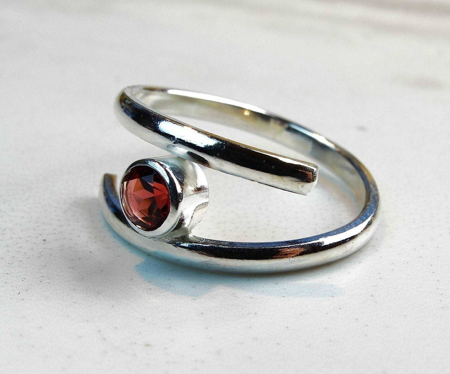 Garnet adjustable ring - January birthstone | Ring | Louella Jewellery