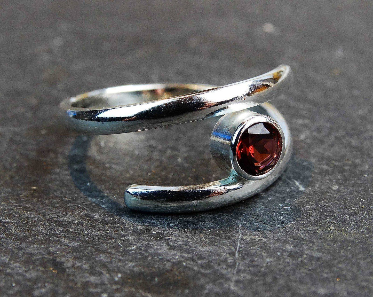 Garnet adjustable ring - January birthstone | Ring | Louella Jewellery