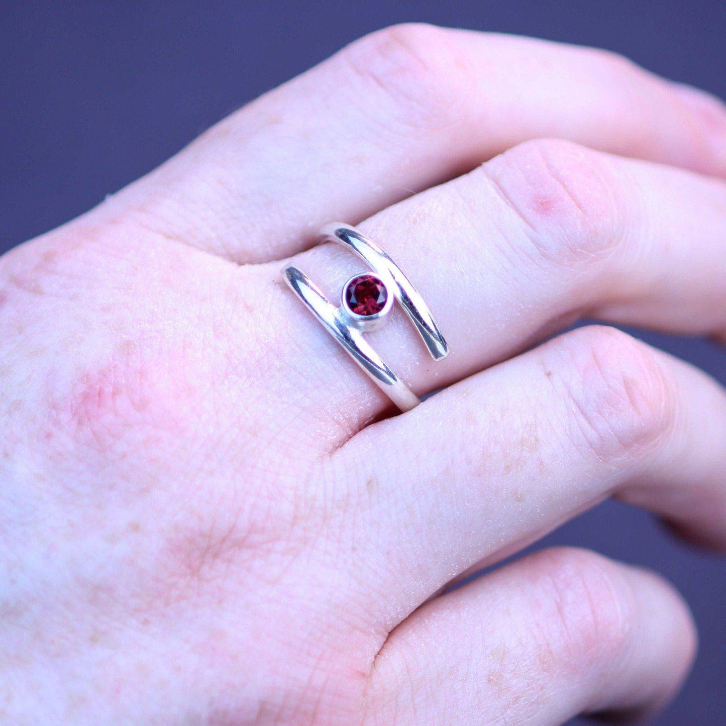 Garnet adjustable ring - January birthstone | Ring | Louella Jewellery