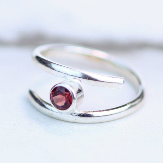 Garnet adjustable ring - January birthstone | Ring | Louella Jewellery