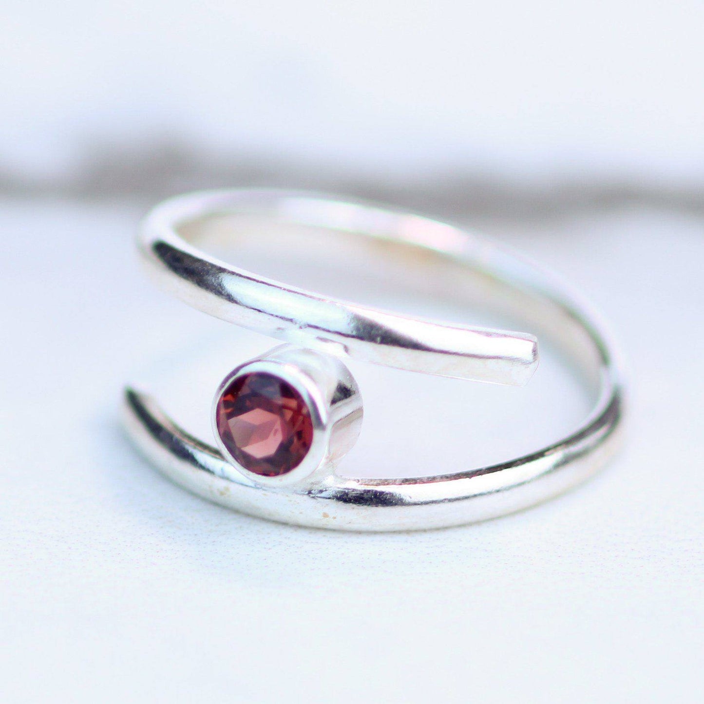 Garnet adjustable ring - January birthstone | Ring | Louella Jewellery