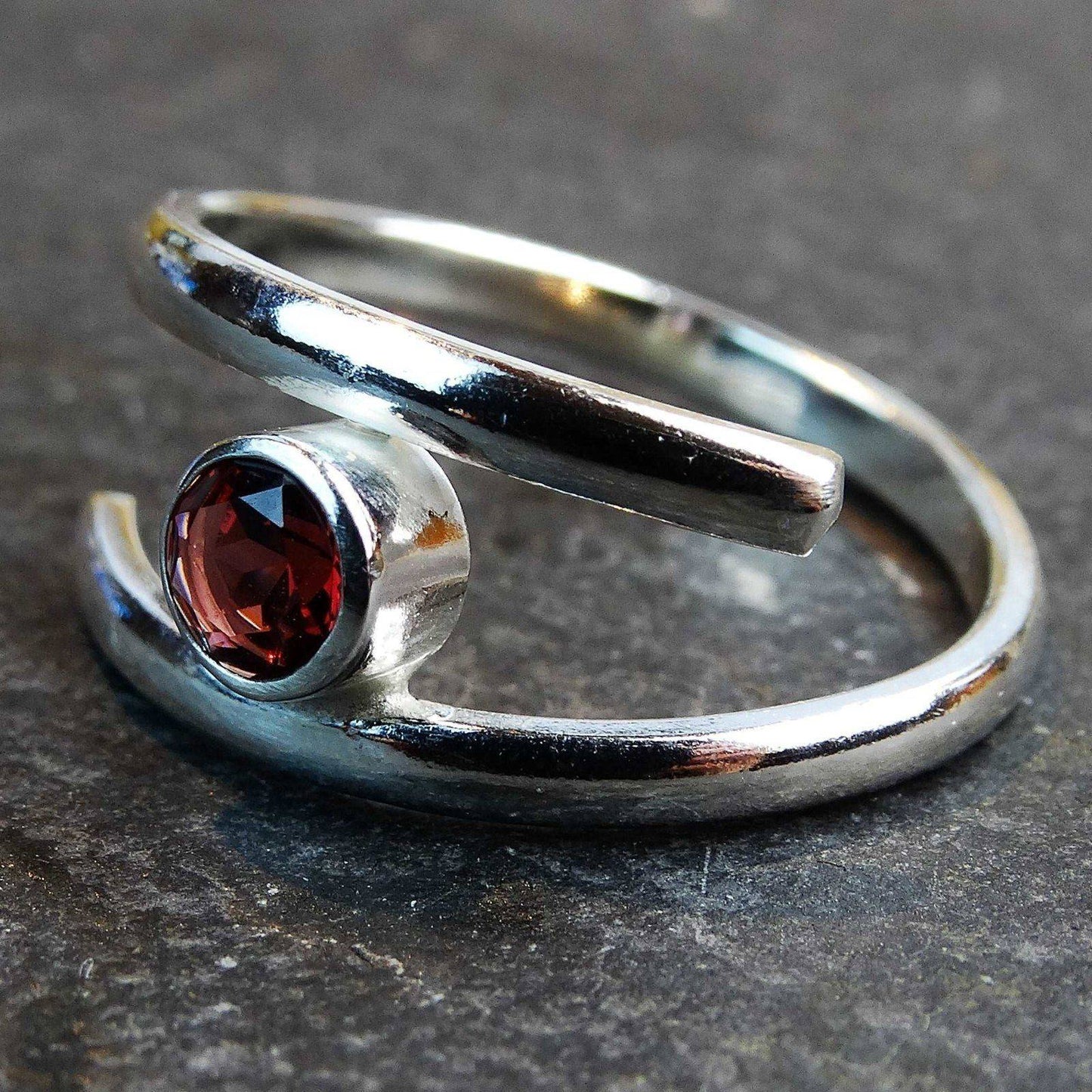 Garnet adjustable ring - January birthstone | Ring | Louella Jewellery