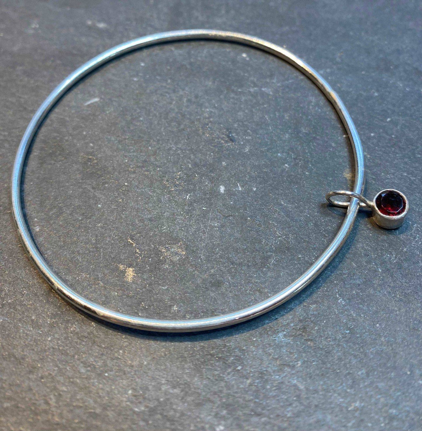 Garnet bangle - January birthstone | Louella Jewellery