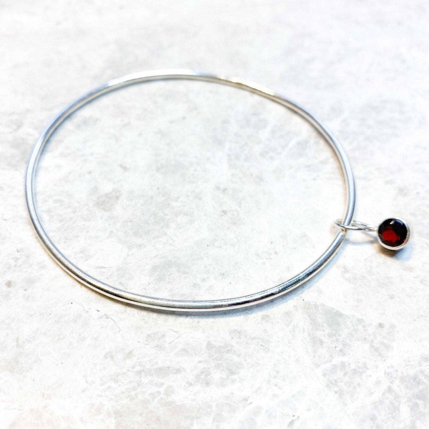 Garnet bangle - January birthstone | Louella Jewellery