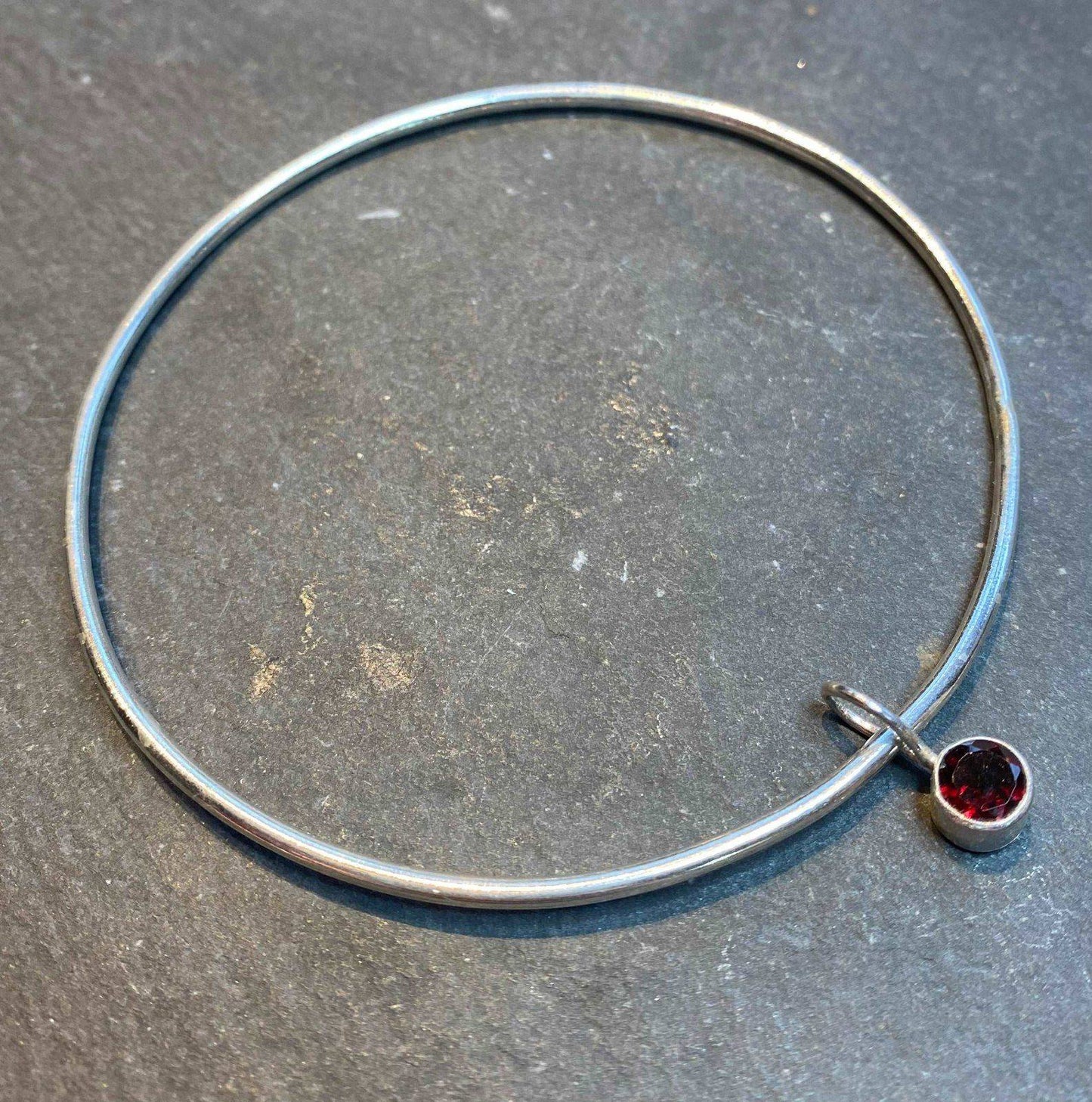 Garnet bangle - January birthstone | Louella Jewellery