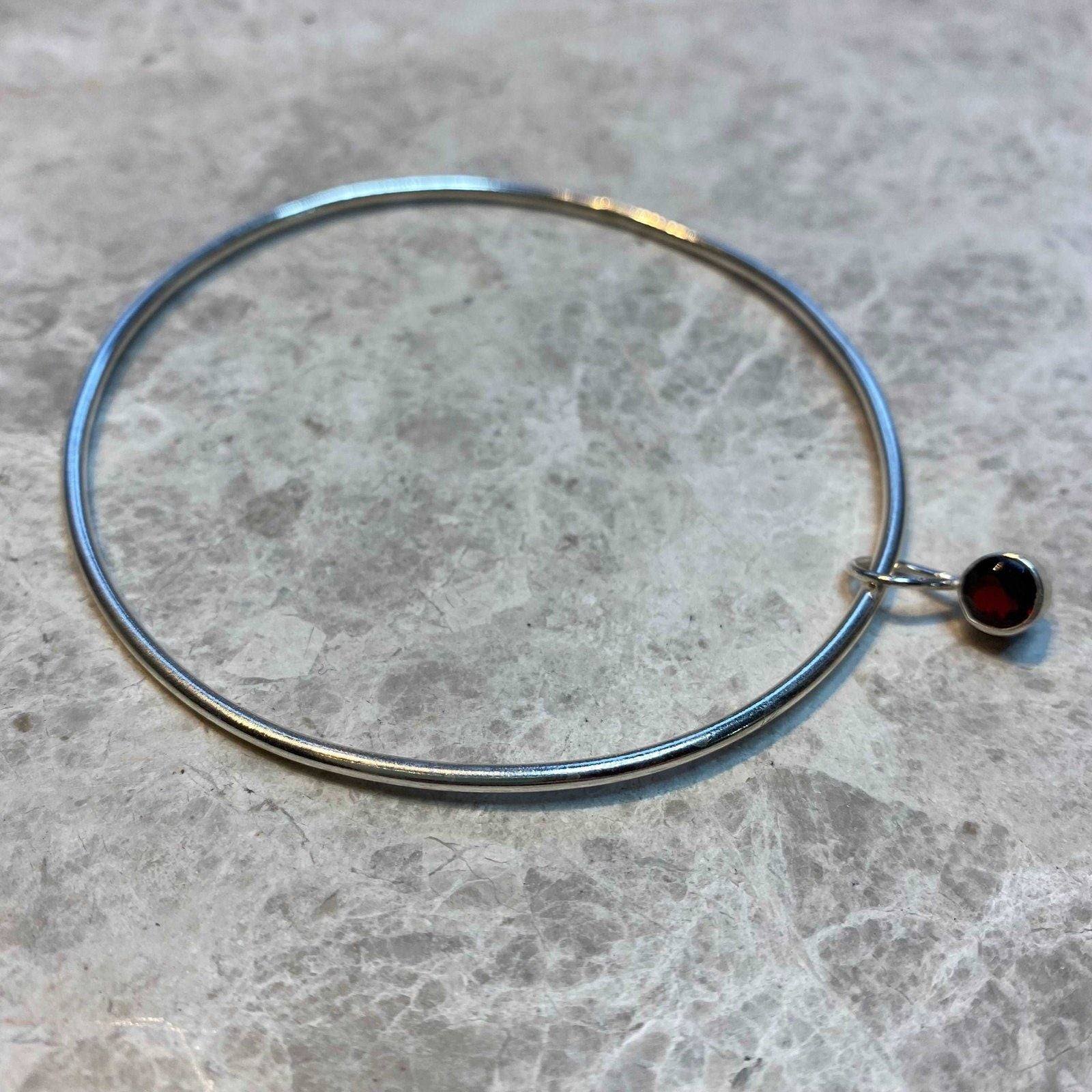 Garnet bangle - January birthstone | Louella Jewellery