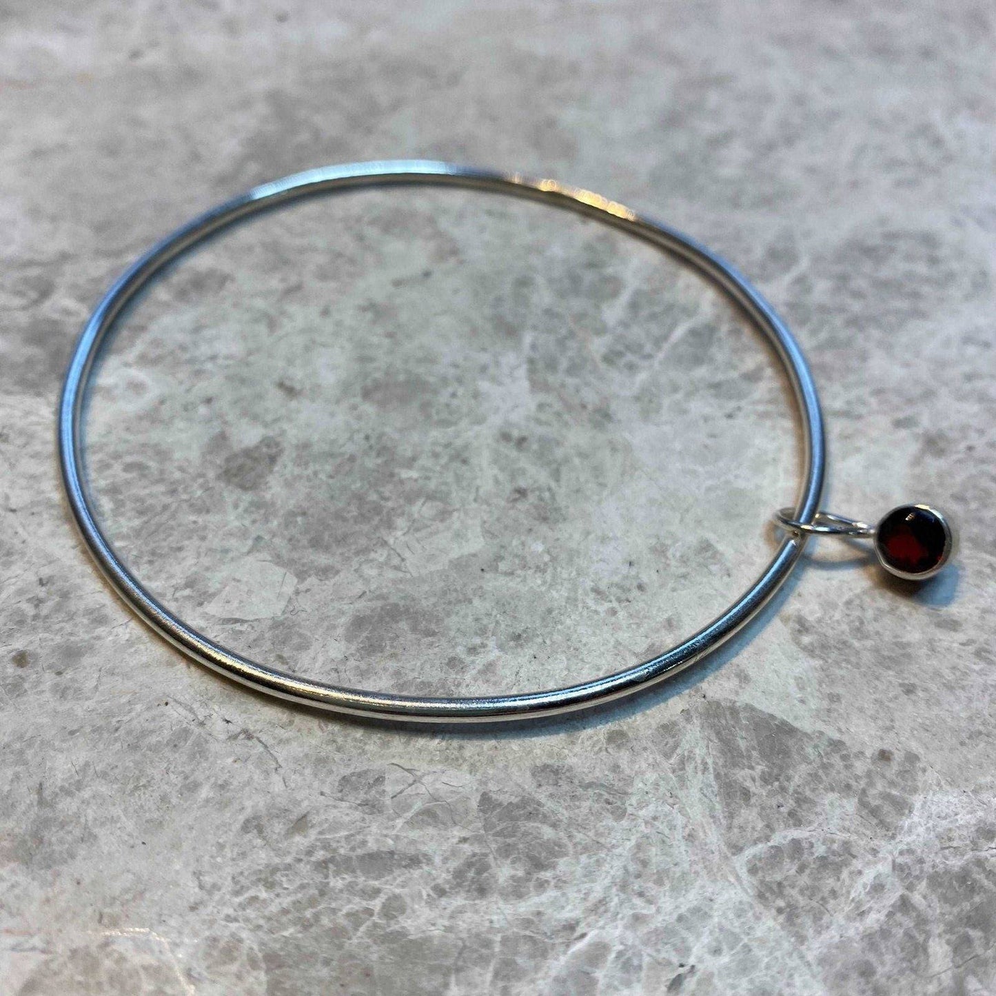 Garnet bangle - January birthstone | Louella Jewellery