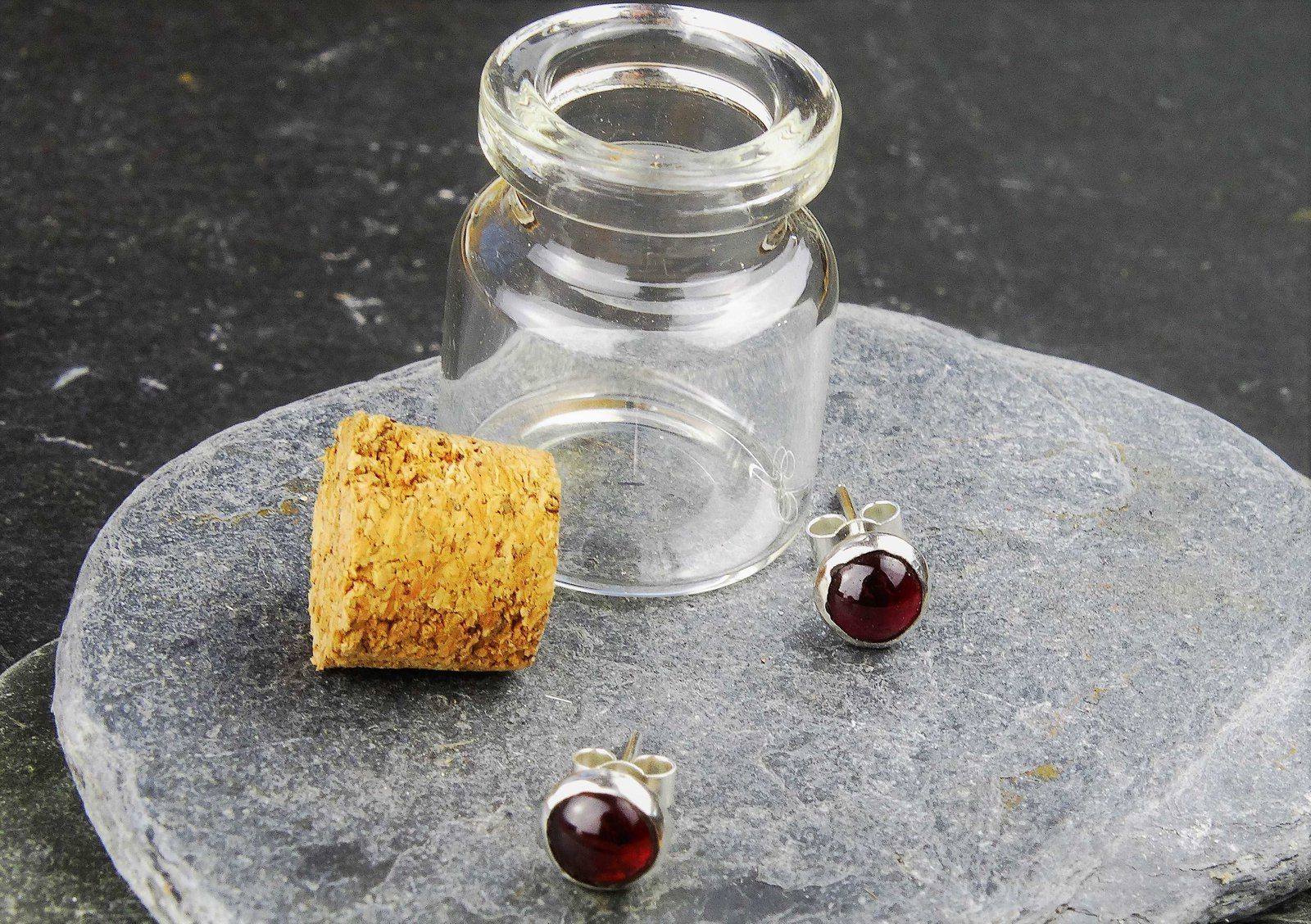 Garnet stud earrings - January birthstone | Earrings | Louella Jewellery