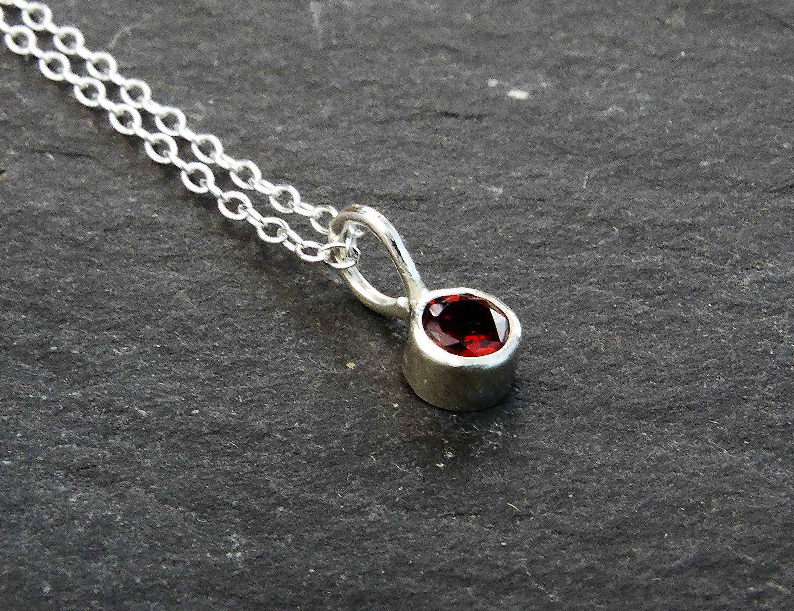 Garnet stud earrings - January birthstone | Earrings | Louella Jewellery