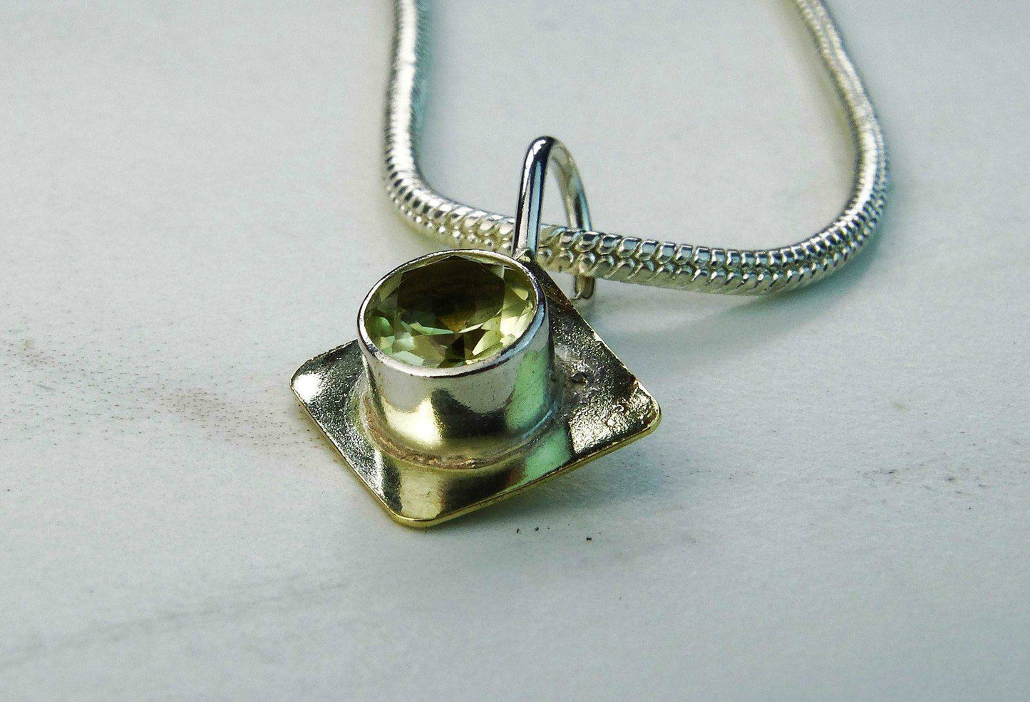 Gold pendant - lemon quartz necklace | Necklace | Louella Jewellery