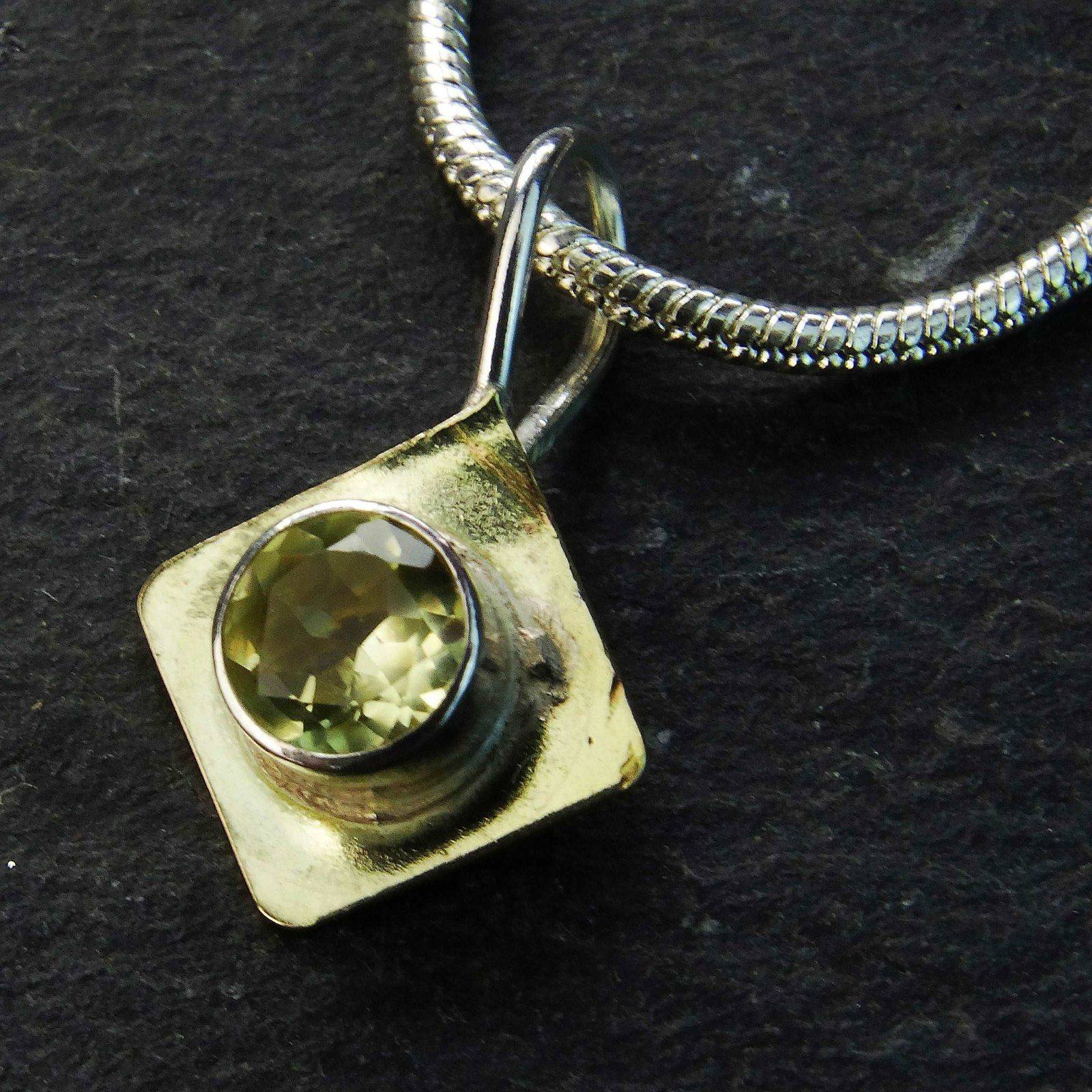 Gold pendant - lemon quartz necklace | Necklace | Louella Jewellery