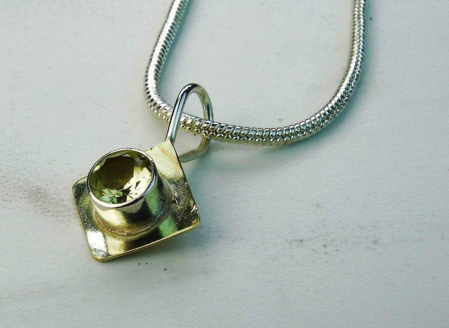 Gold pendant - lemon quartz necklace | Necklace | Louella Jewellery