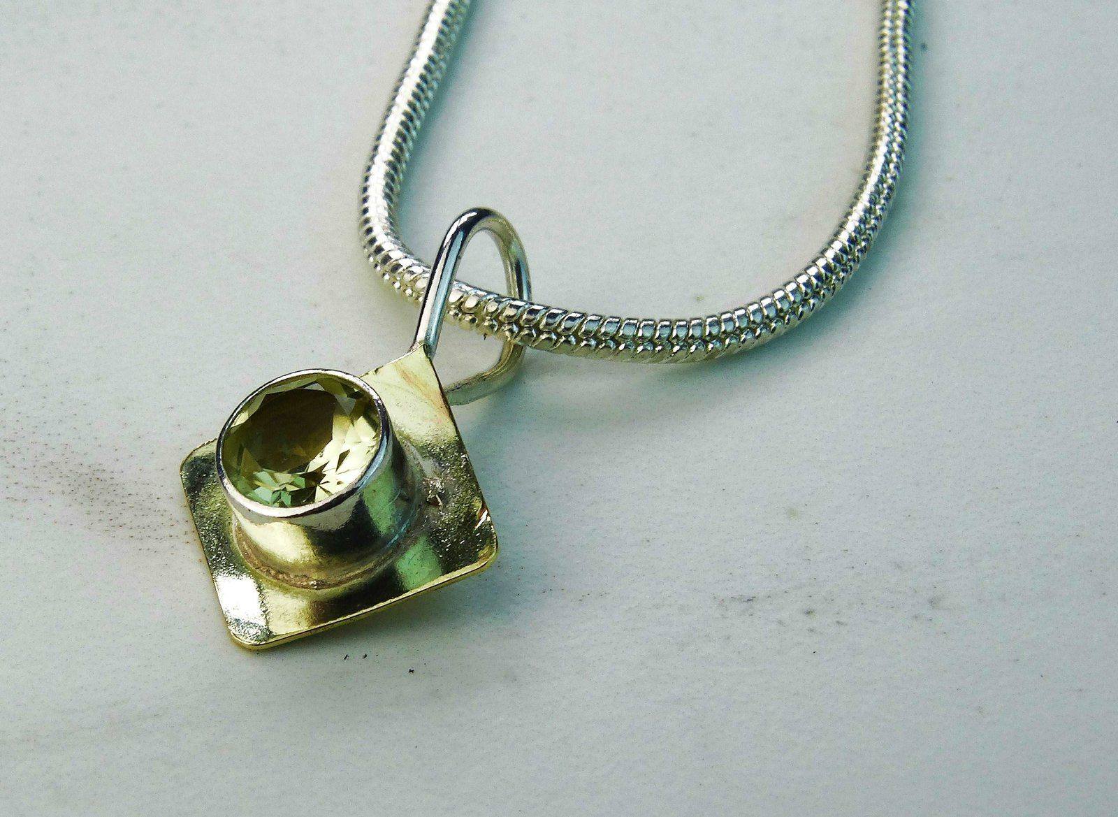 Gold pendant - lemon quartz necklace | Necklace | Louella Jewellery