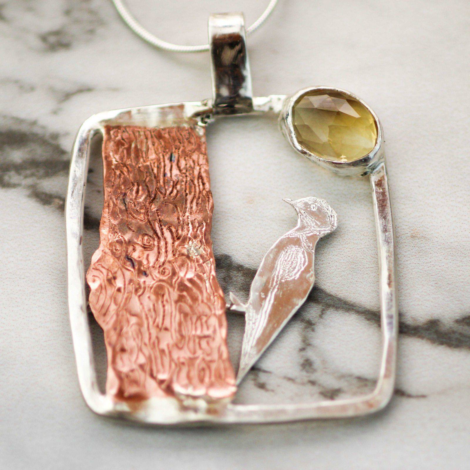Woodpecker necklace top