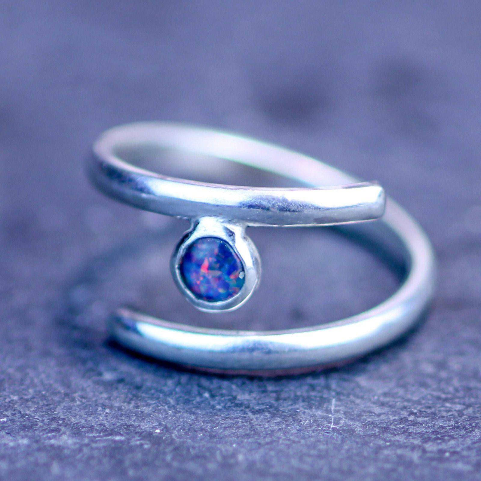 Opal adjustable ring - October birthstone | Ring | Louella Jewellery