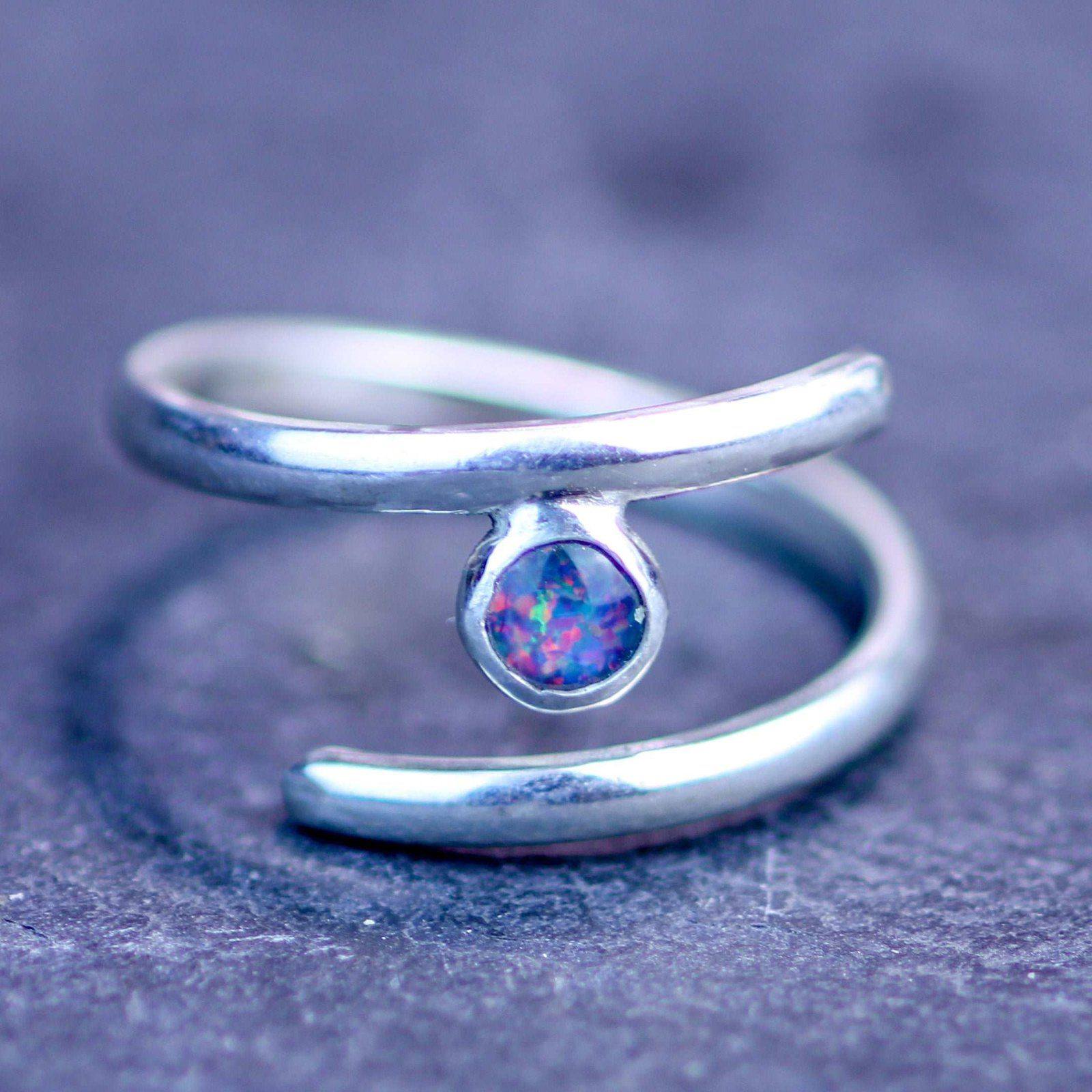 Opal adjustable ring - October birthstone | Ring | Louella Jewellery