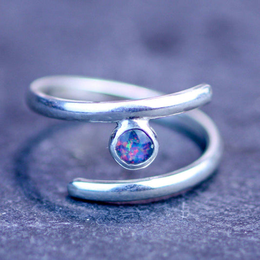 Opal adjustable ring - October birthstone | Ring | Louella Jewellery
