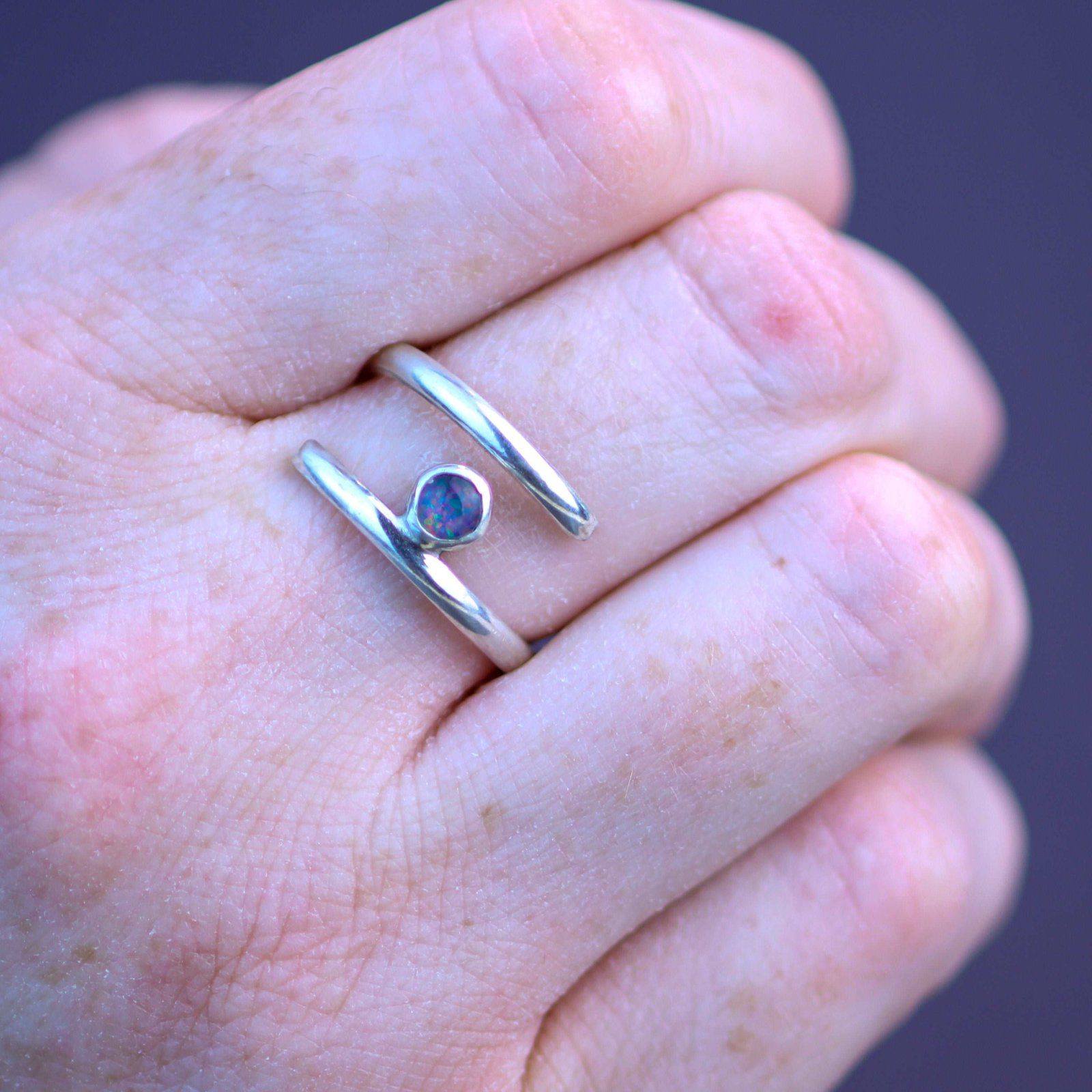 Opal adjustable ring - October birthstone | Ring | Louella Jewellery