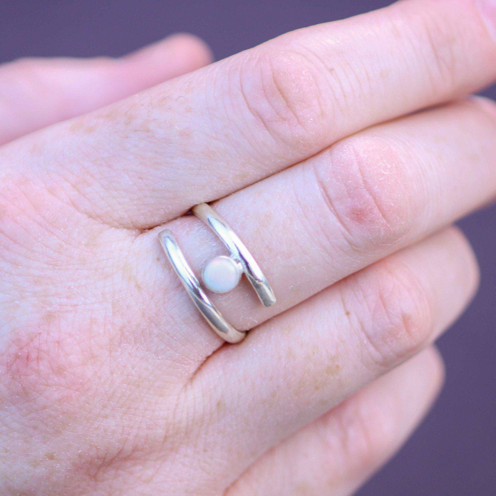 Opal adjustable ring - October birthstone | Ring | Louella Jewellery