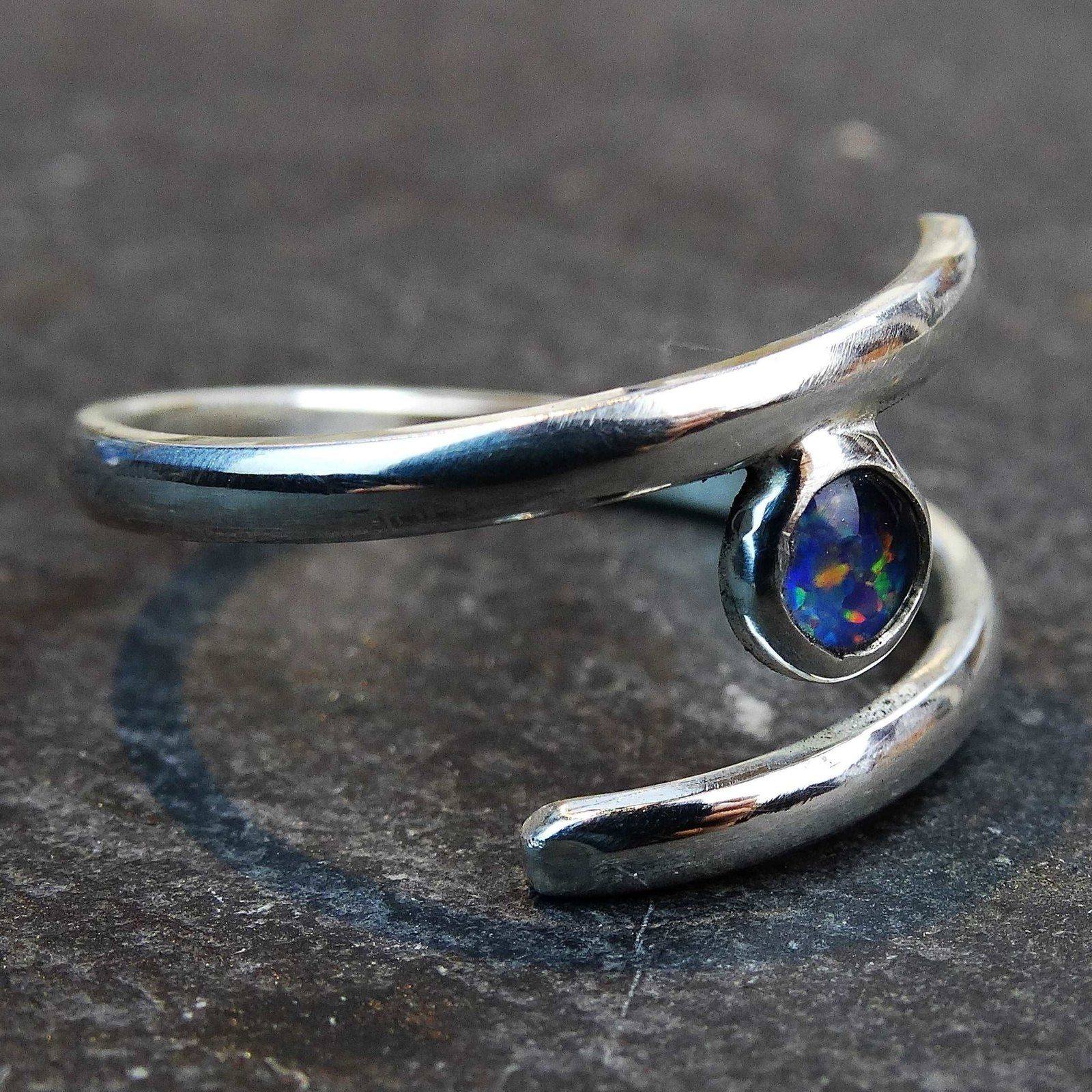 Opal adjustable ring October birthstone Ring Louella Jewel