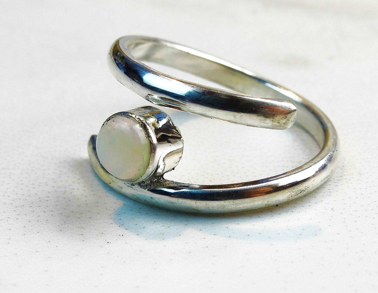 Opal adjustable ring - October birthstone | Ring | Louella Jewellery