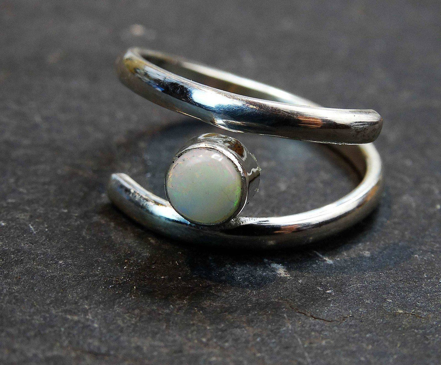 Opal adjustable ring - October birthstone | Ring | Louella Jewellery