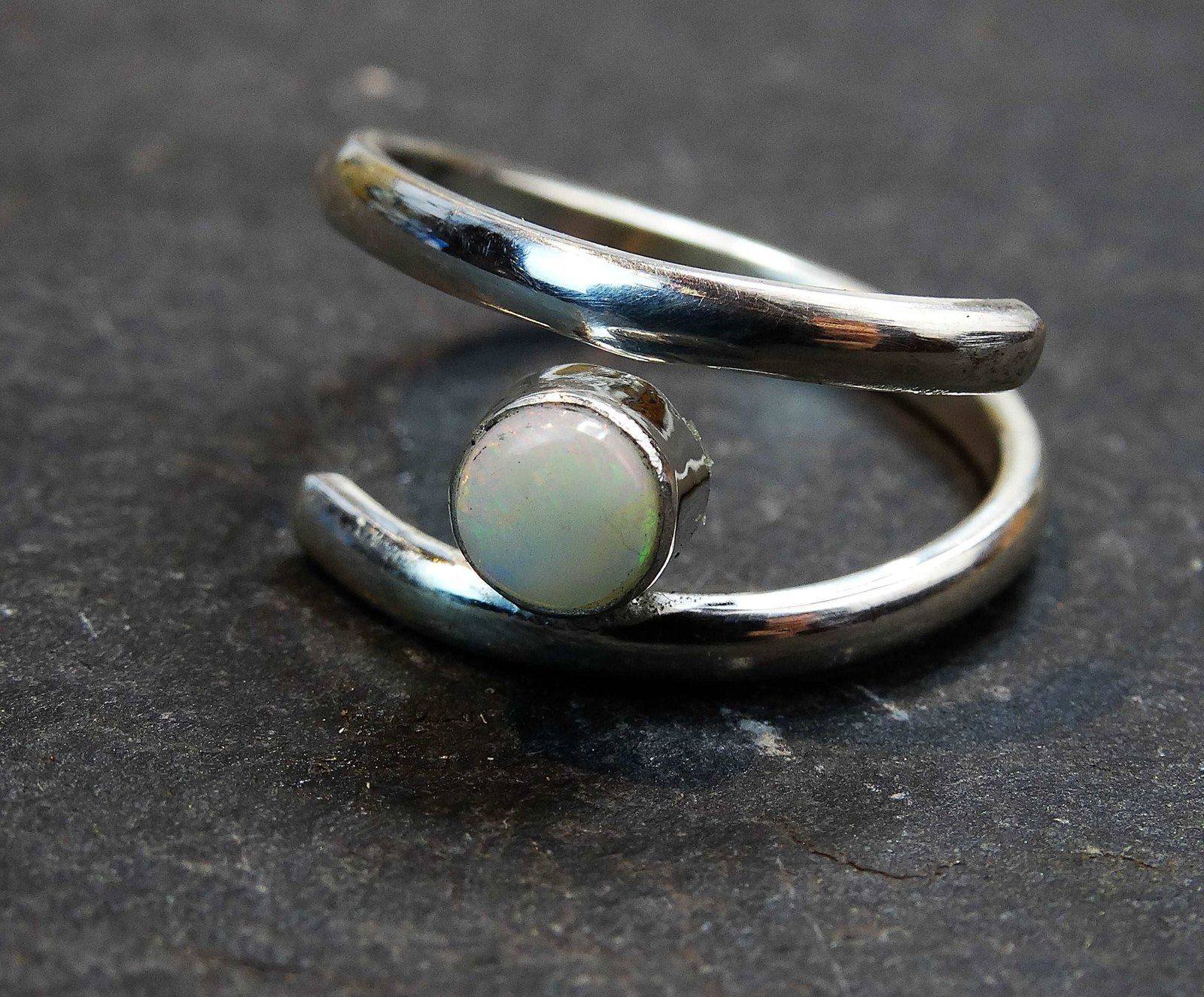 Opal adjustable ring - October birthstone | Ring | Louella Jewellery