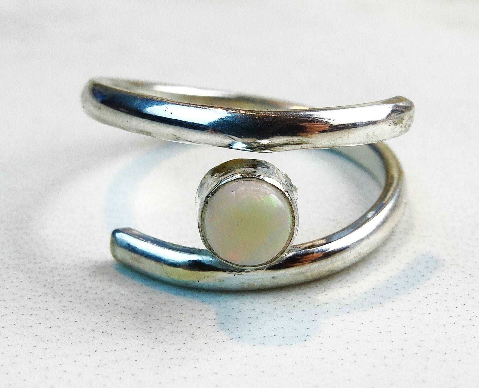 Opal adjustable ring - October birthstone | Ring | Louella Jewellery