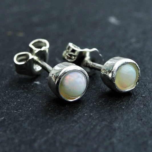 Opal stud earrings - October birthstone | Earrings | Louella Jewellery