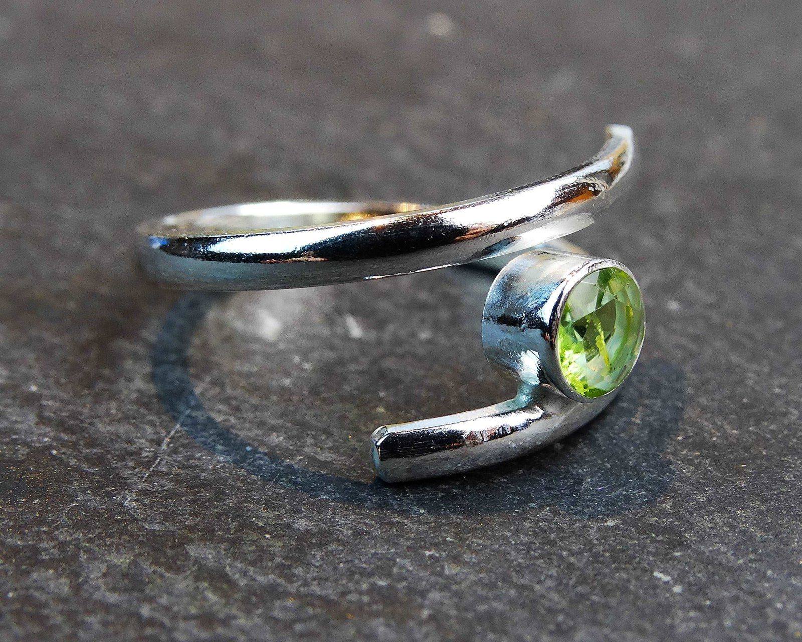 Peridot adjustable ring August birthstone