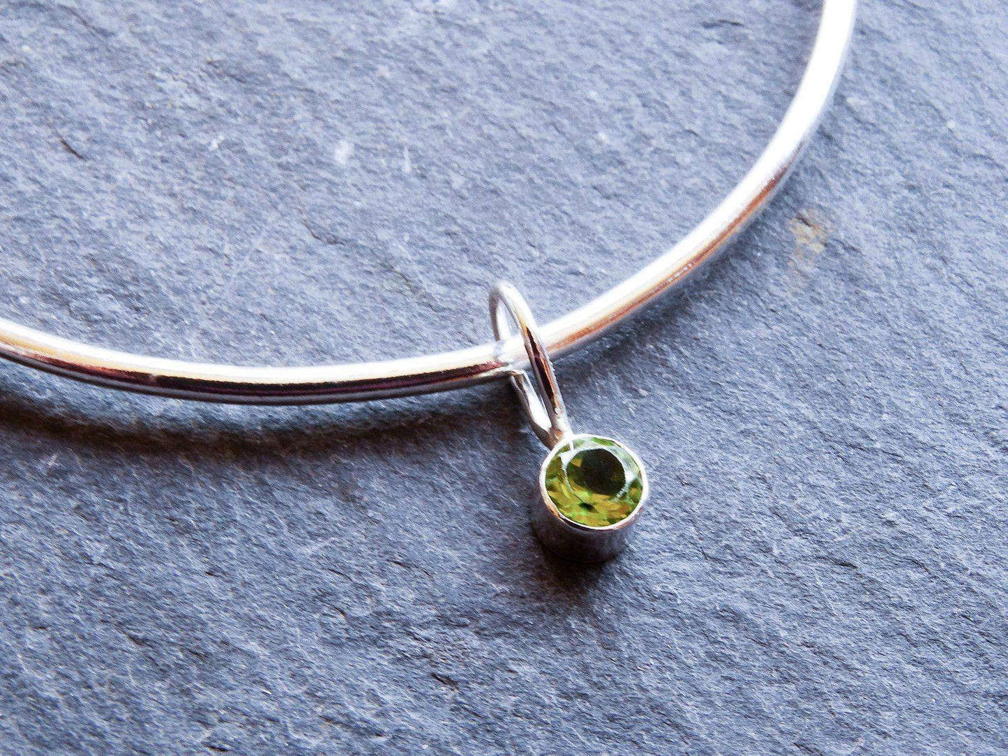 Peridot bangle - August birthstone | Louella Jewellery