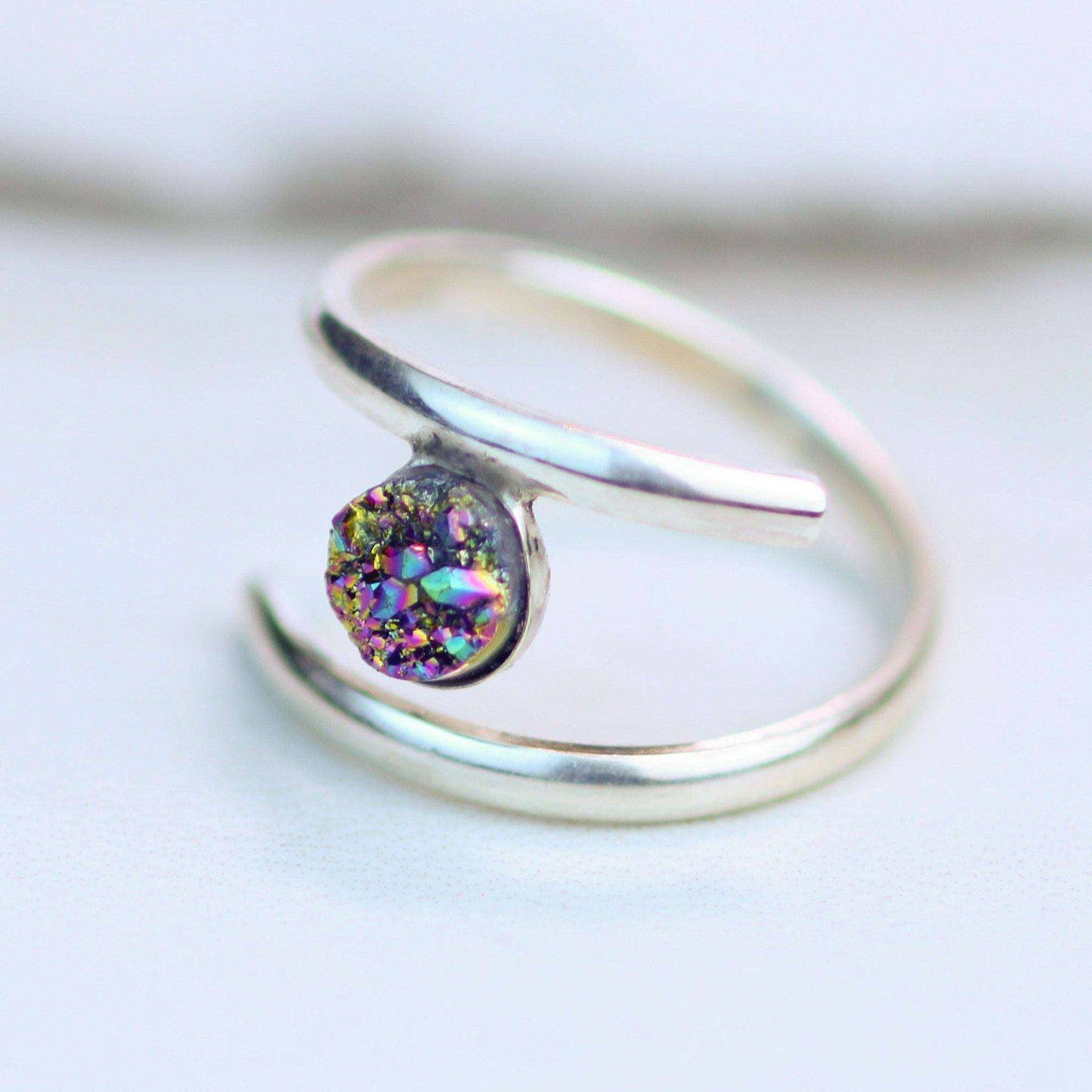 Rainbow druzy adjustable ring | Ring | Louella Jewellery