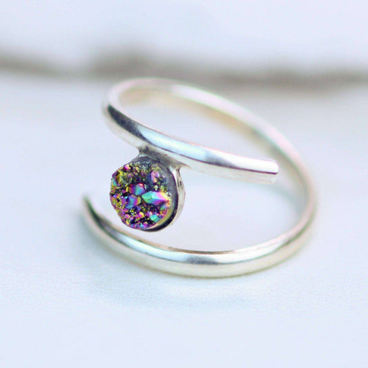 Rainbow druzy adjustable ring | Ring | Louella Jewellery