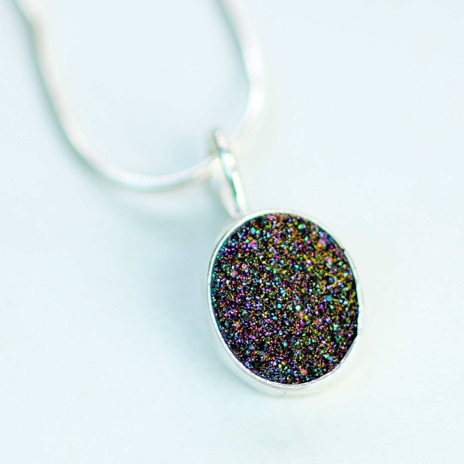 Rainbow druzy pendant | Louella Jewellery