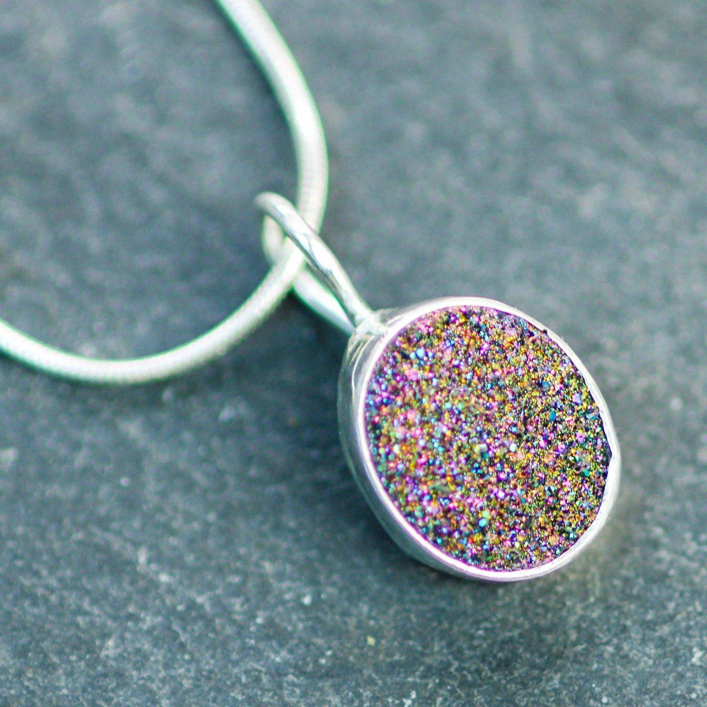 Rainbow druzy pendant | Louella Jewellery