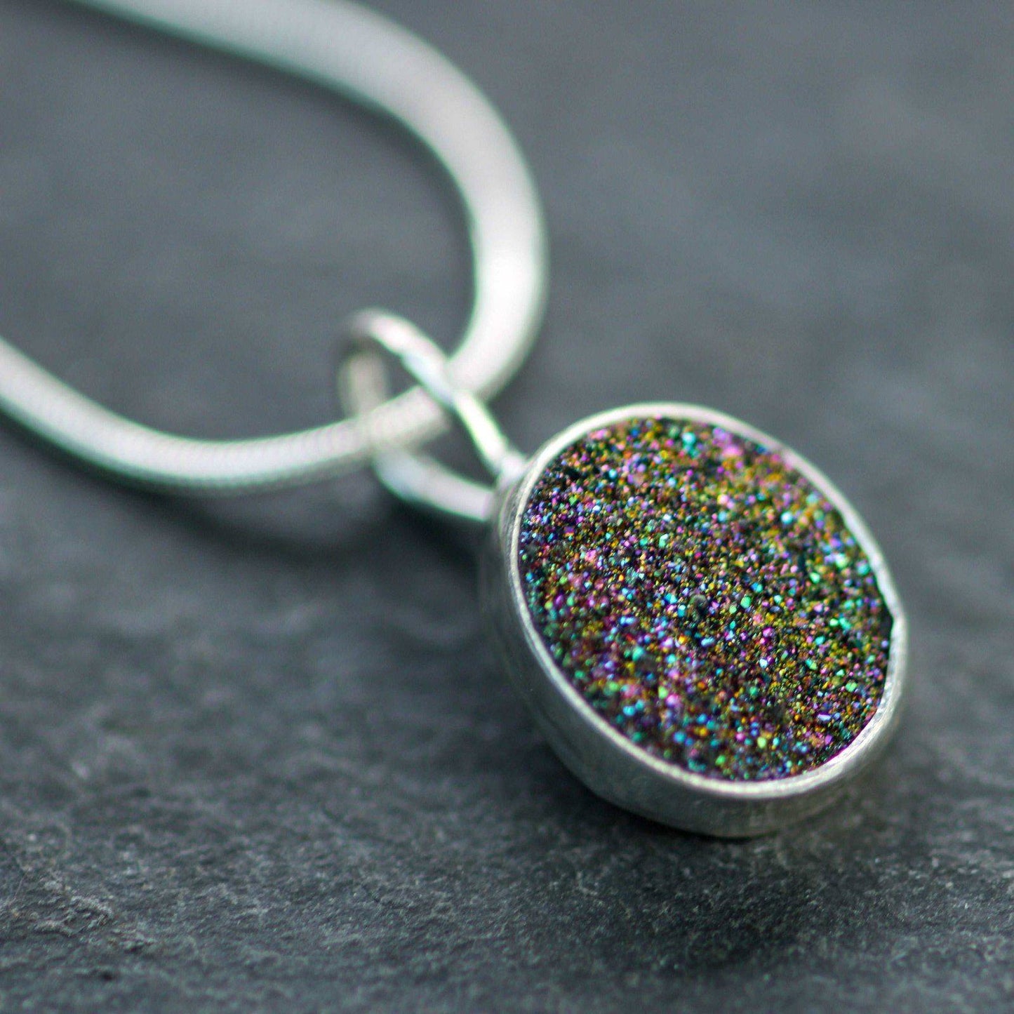 Rainbow druzy pendant | Louella Jewellery